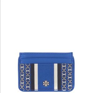 Tory Burch blue Gemini card case